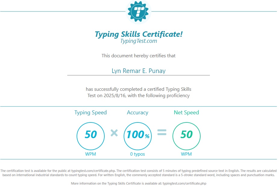 Typing Skills Test