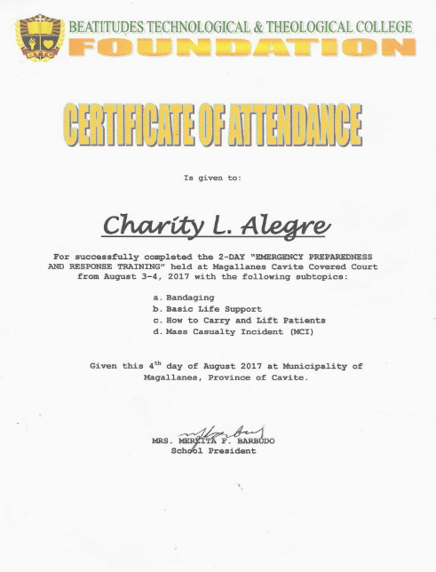 Emergency  Preparedness and Response and Training