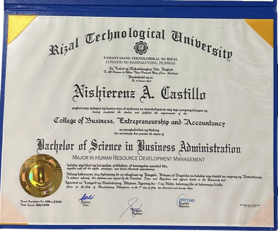 Bachelor's Degree in Business Administration Major in Human Resources Development Management