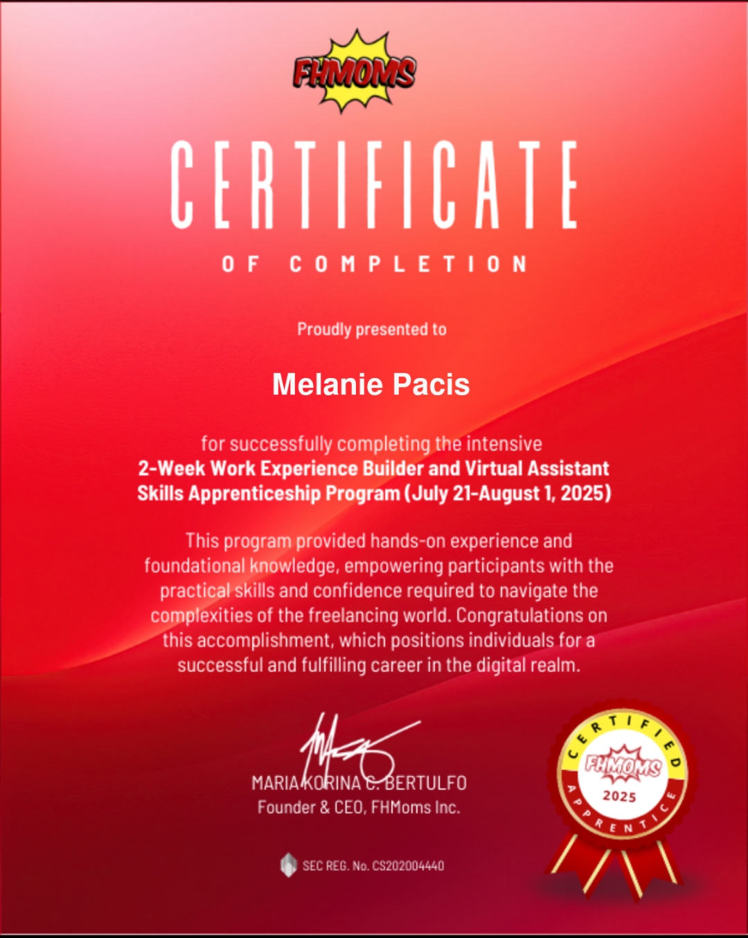 Work Experience Builder and Virtual Assistant Skills Apprenticeship Program