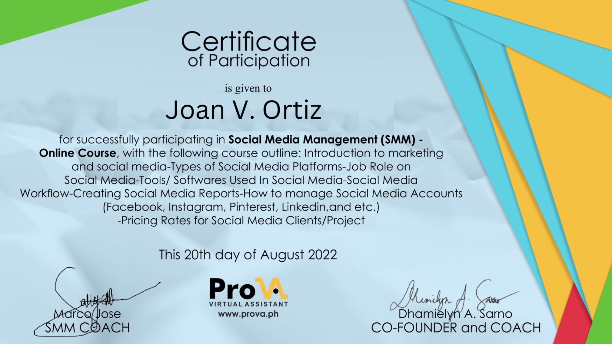 Certified Social Media Manager