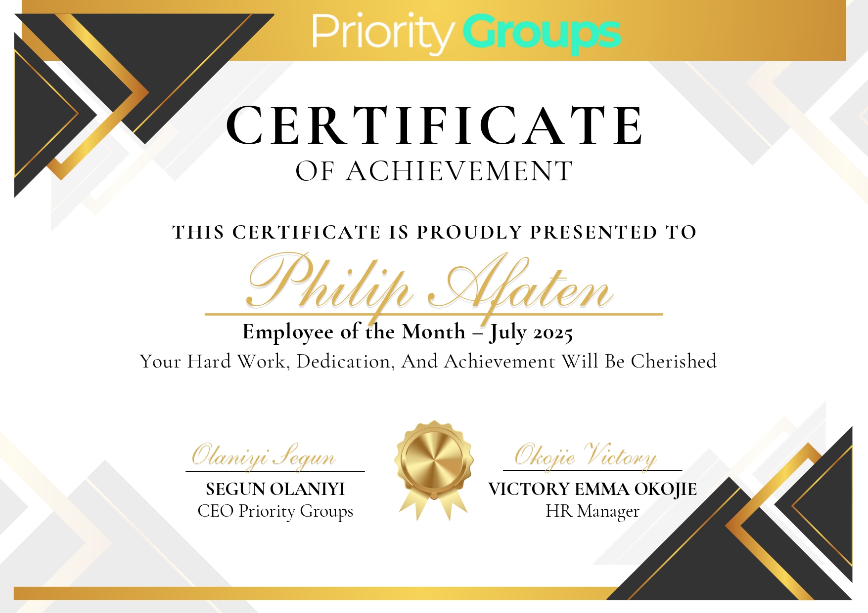 EMPLOYEE OF THE MONTH (JULY)