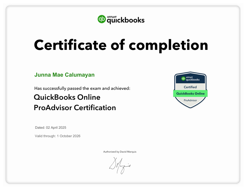 QuickBooks Online ProAdvisor