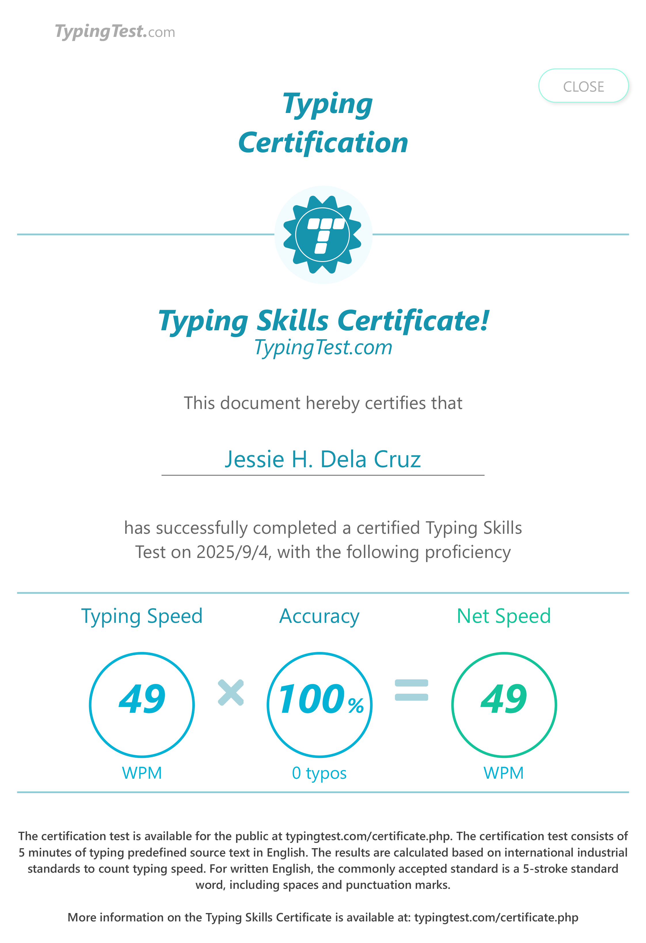 Typing Skills Test