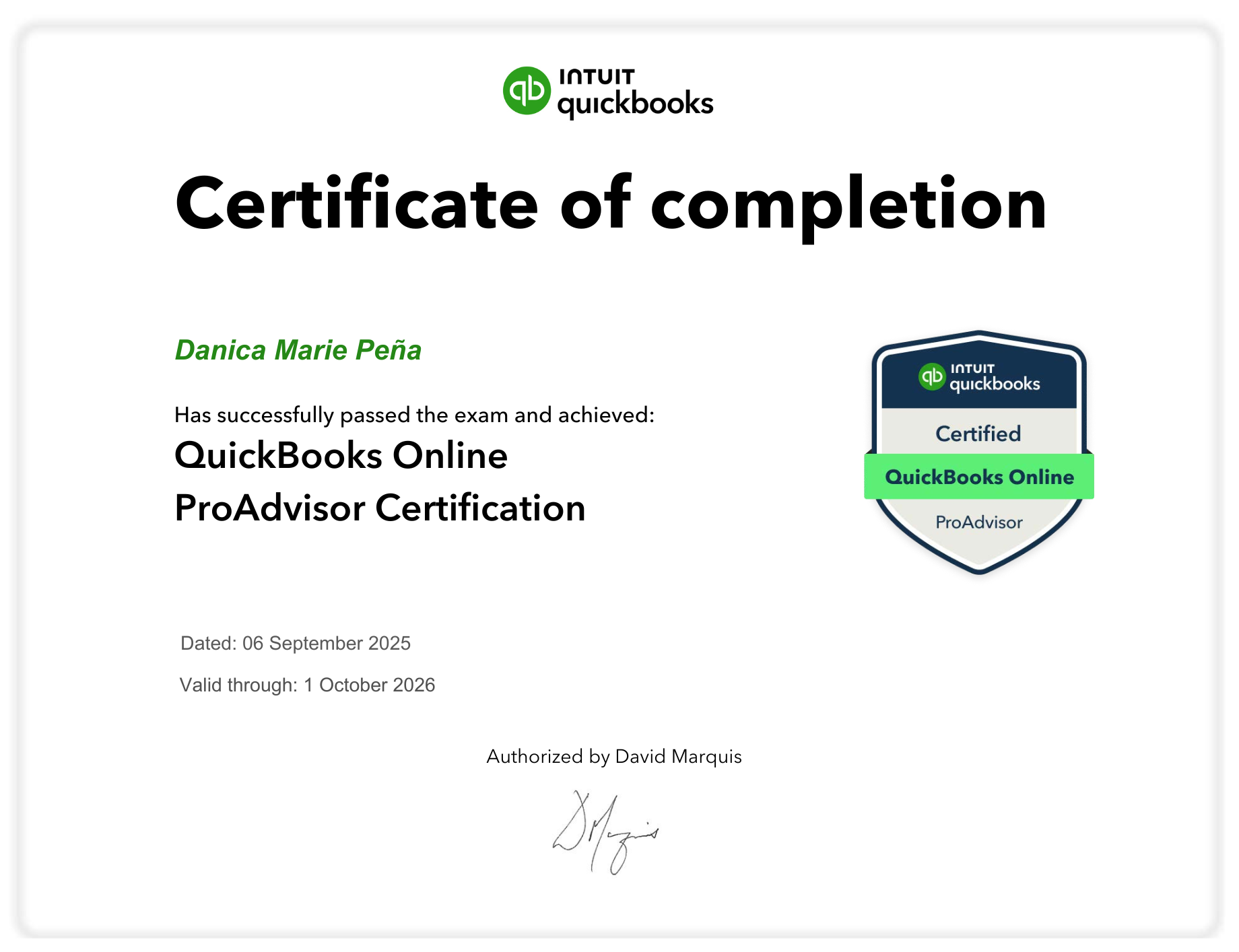 Quickbooks Online ProAdvisor Certification