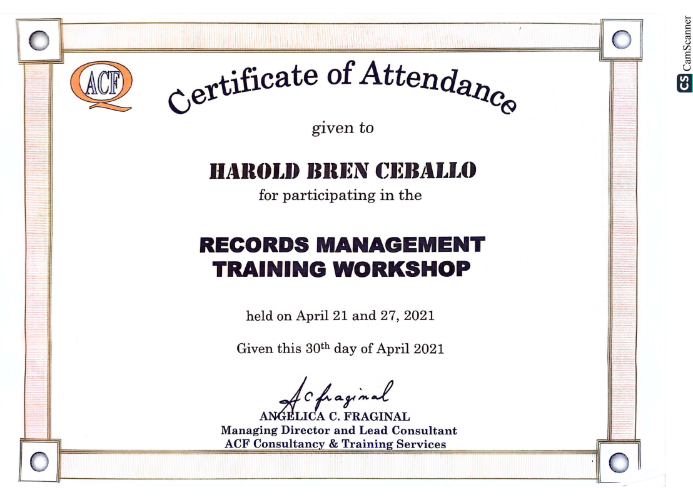RECORDS MANAGEMENT TRAINING