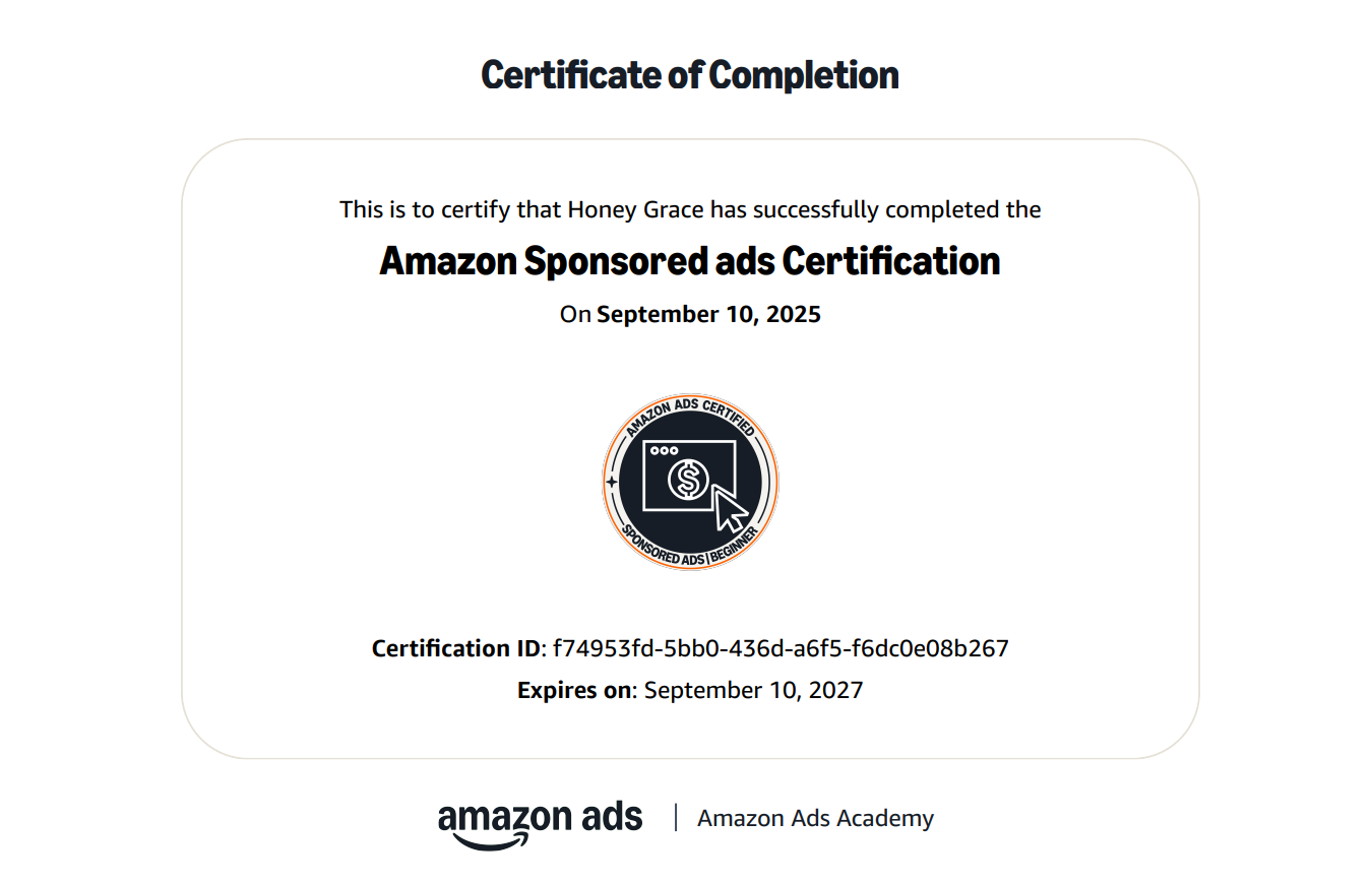 Amazon Sponsored Ads Certification