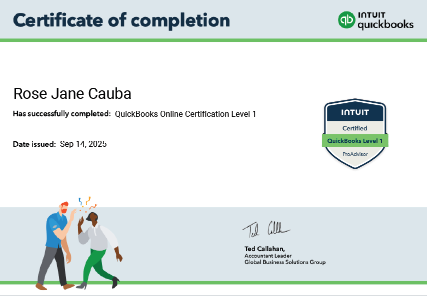 Quickbooks Certified ProAdvisor