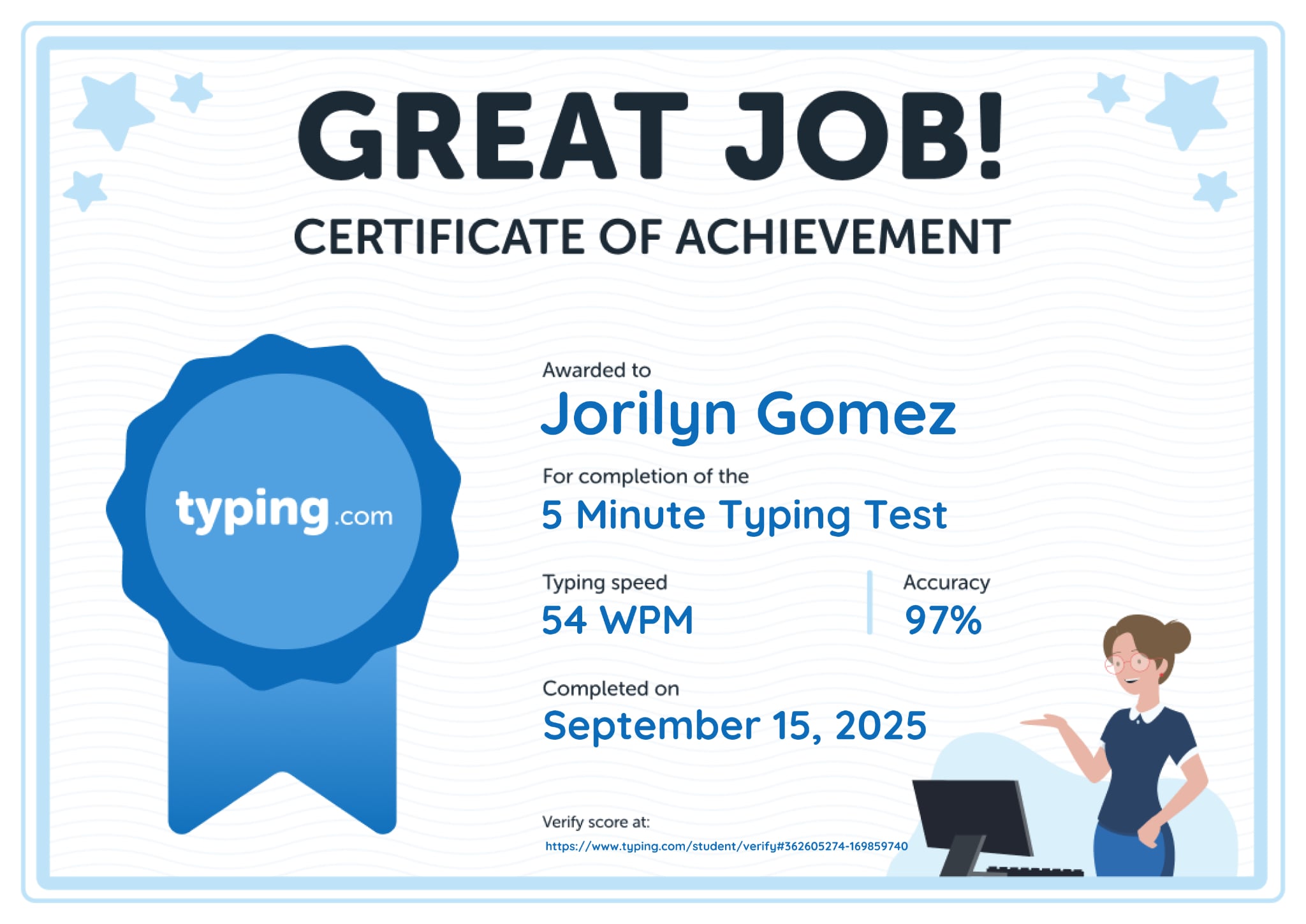 5 Minute Typing Test