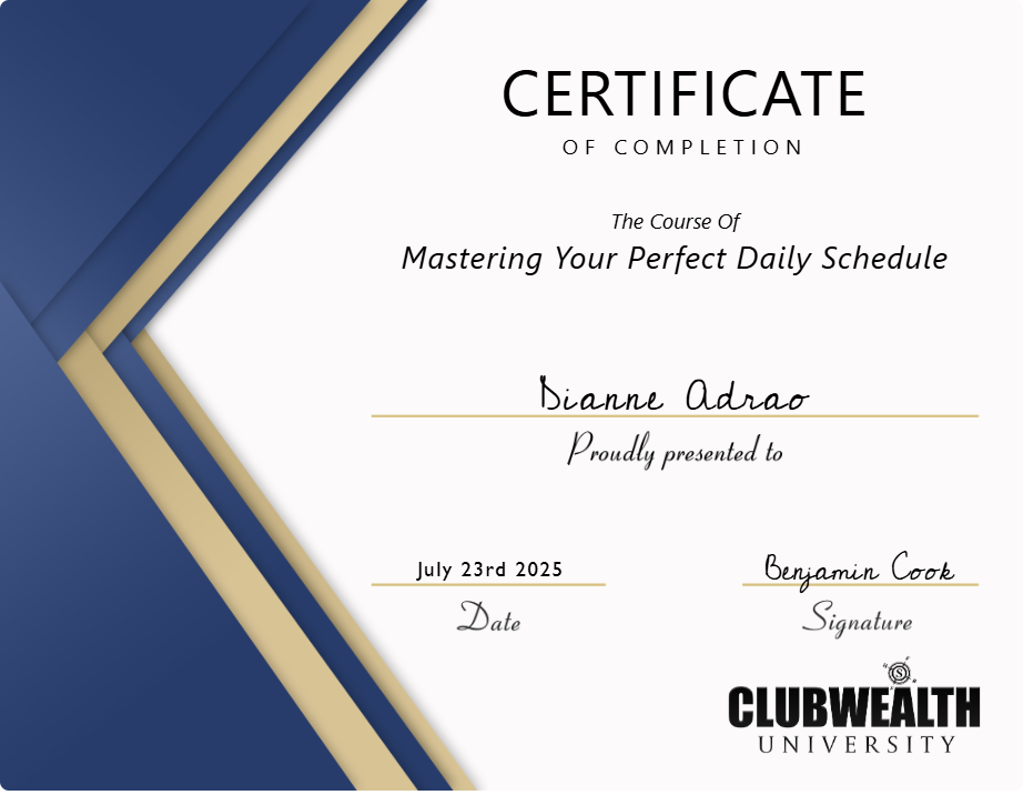 Perfect Daily Schedule