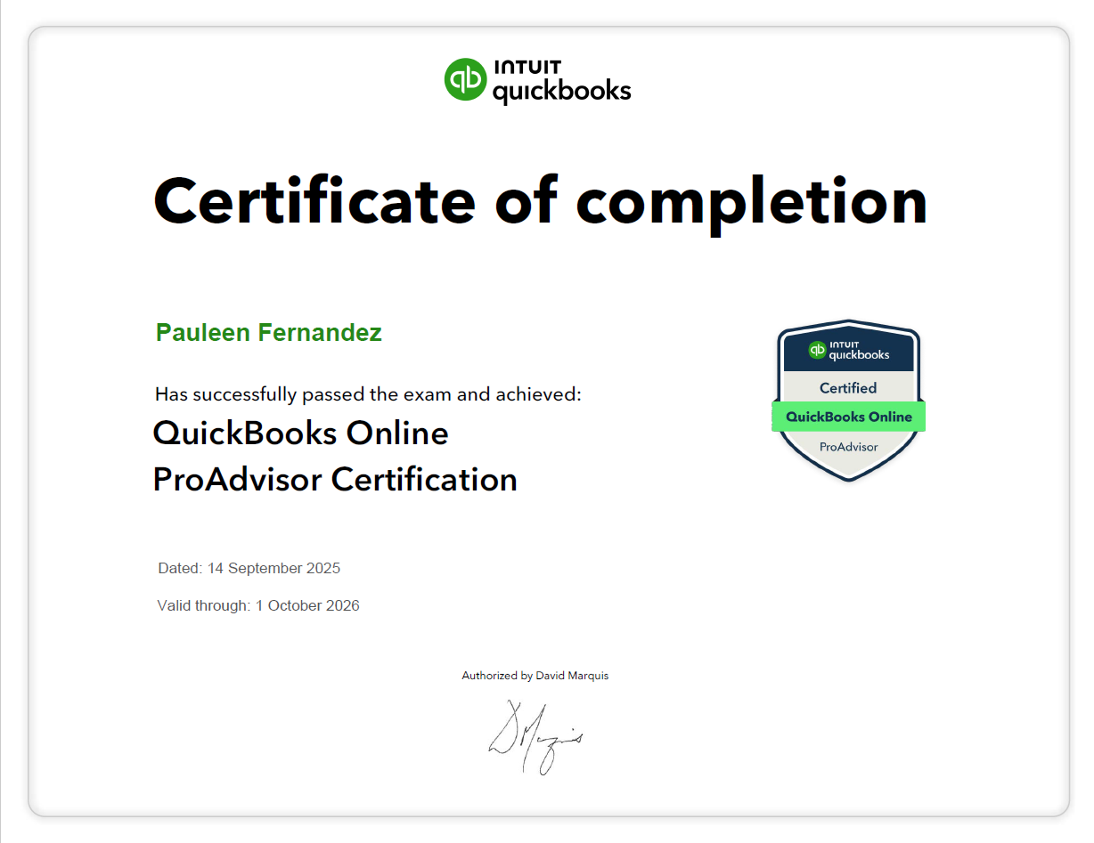 QuickBooks Online ProAdvisor Certification