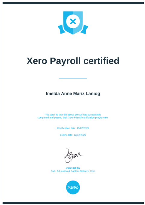 Xero Payroll Certified
