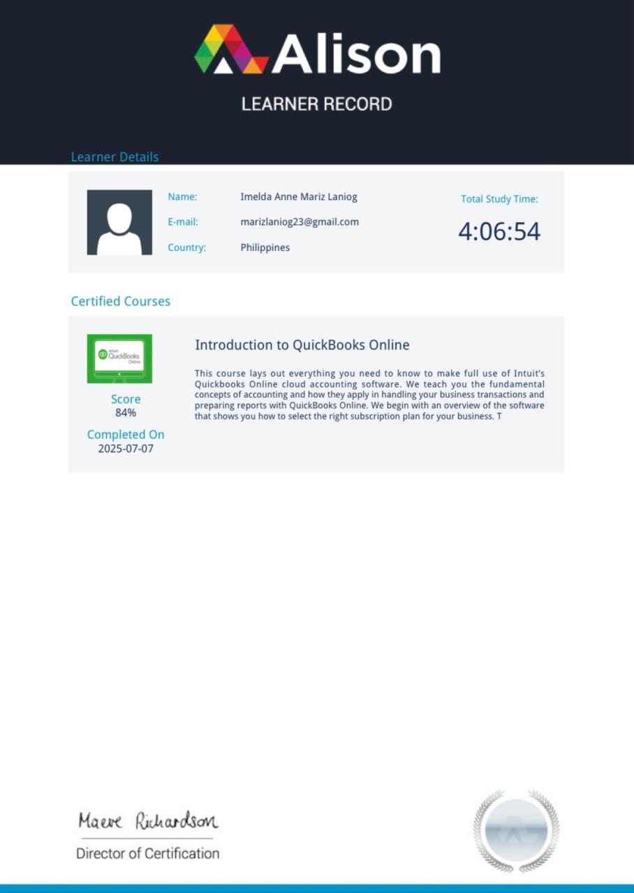 Introduction to Quickbooks Online