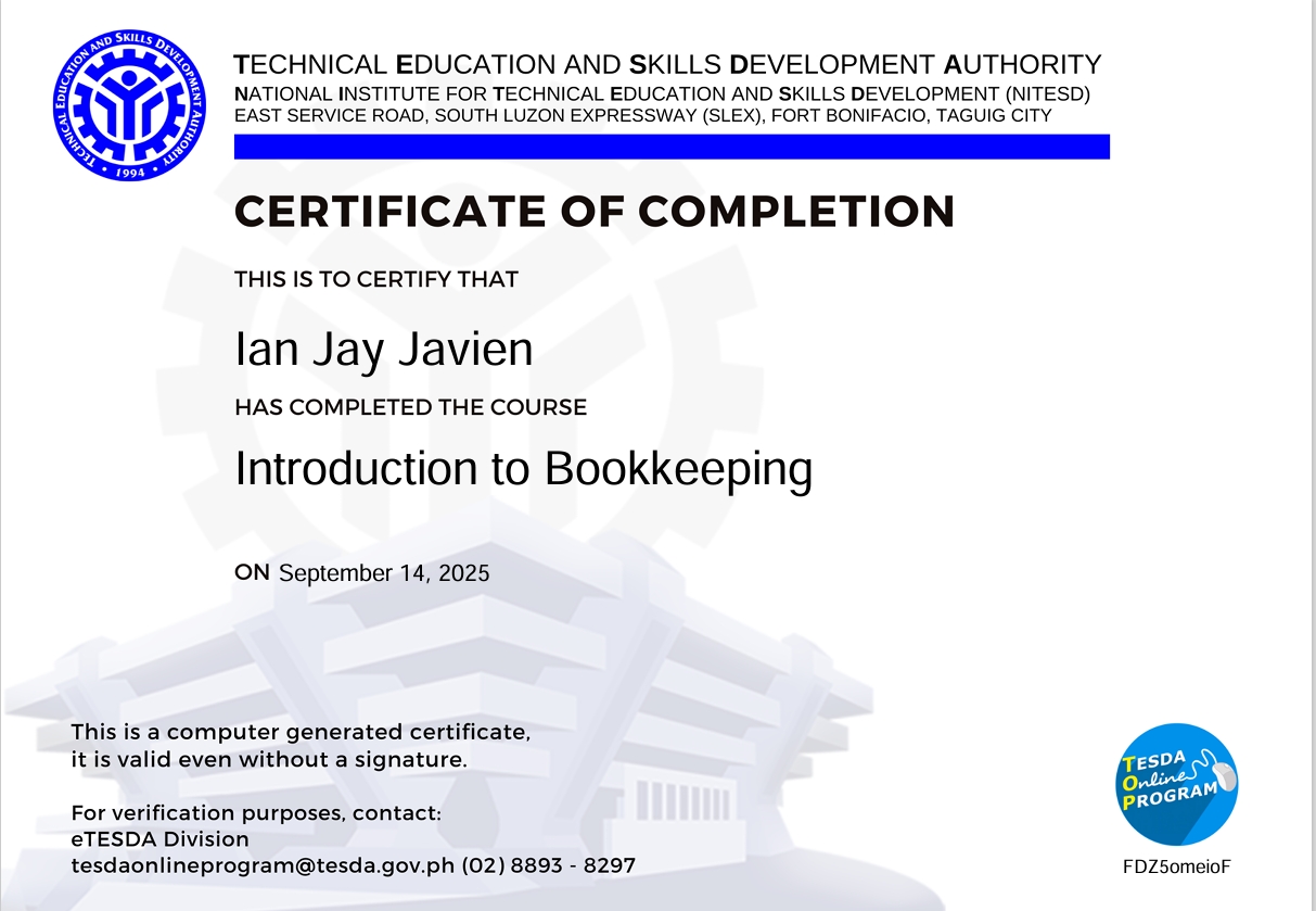 Introduction to Bookkeeping