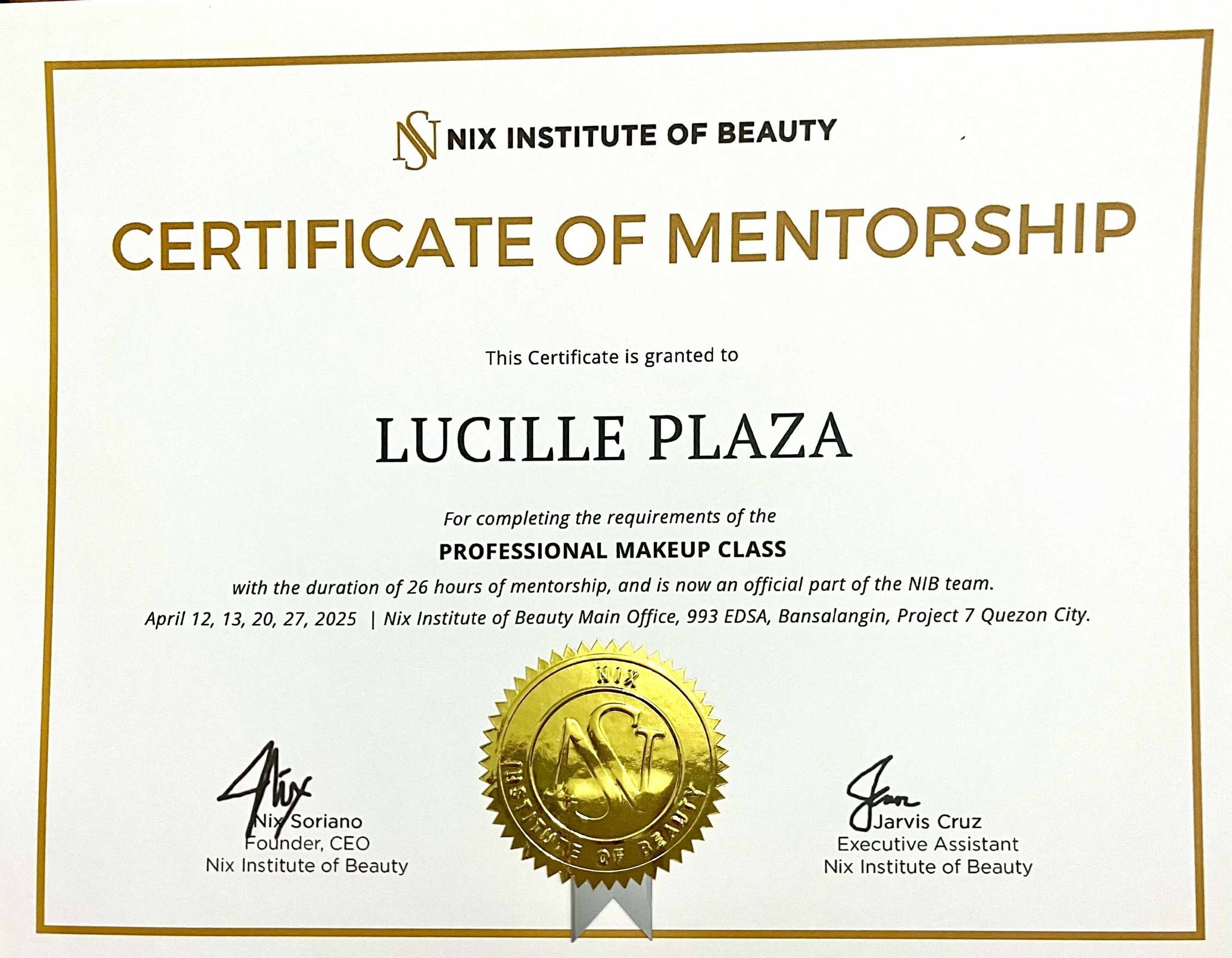 PROFESSIONAL MAKEUP CLASS