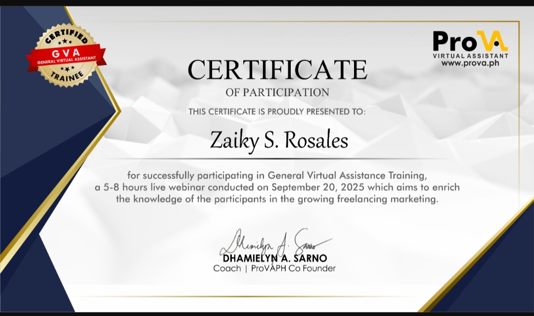 Training Certificate