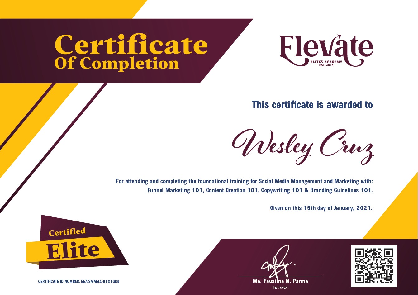 Social Media Management Certificate