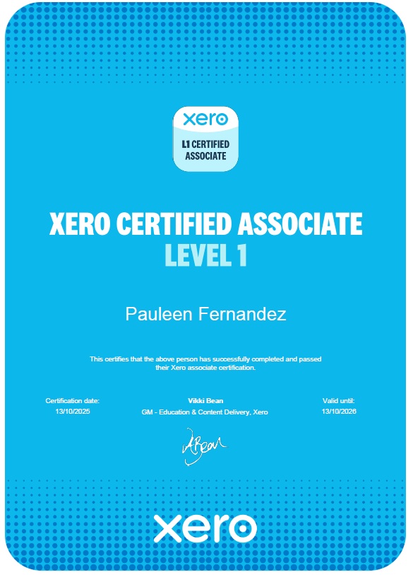 Xero Certified Associate Level 1
