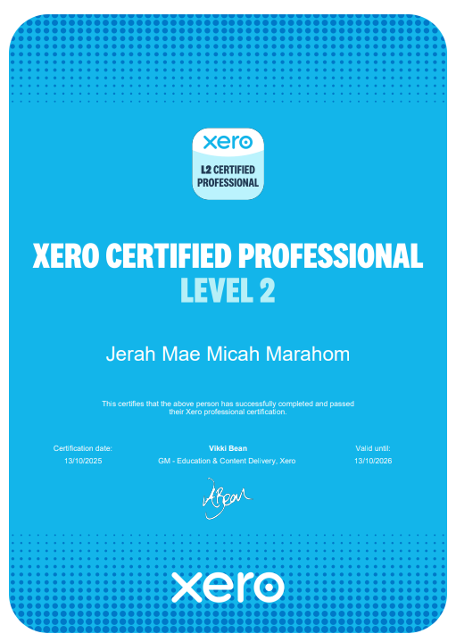 Xero Certified Professional Level 2