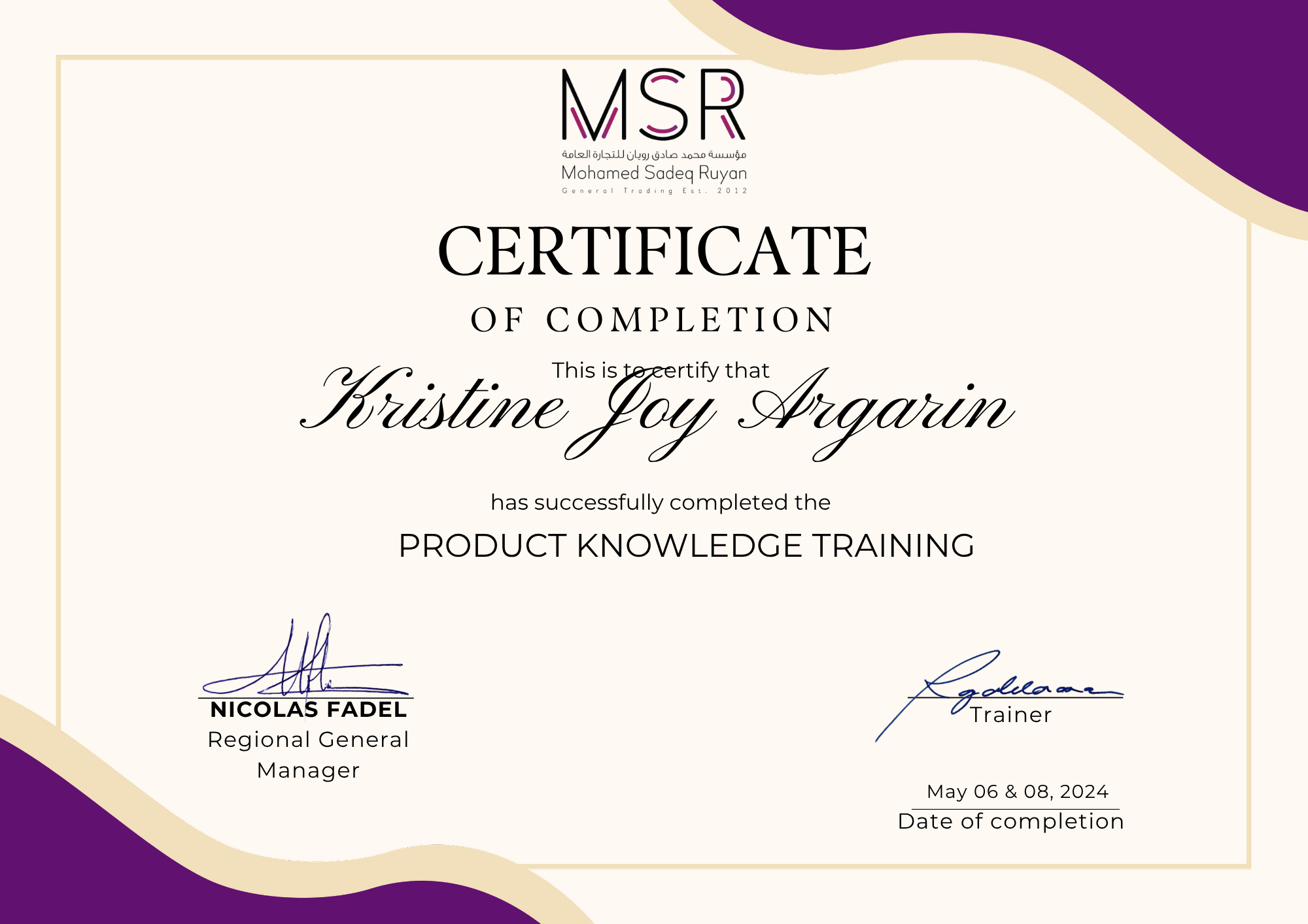 Product Knowledge & Training