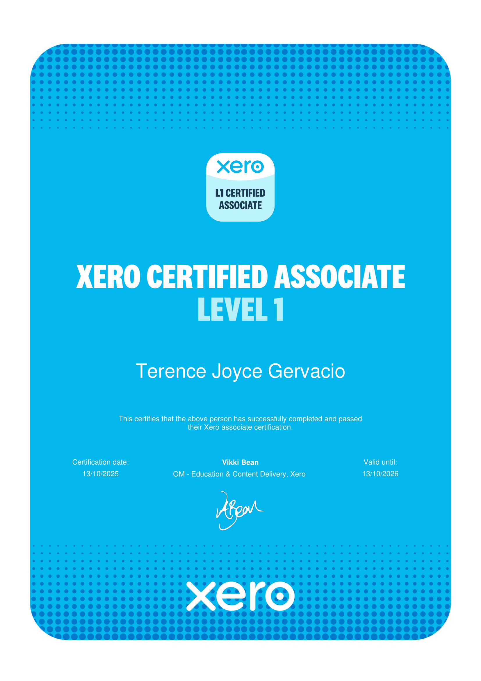 XERO Certified Associate Level 1
