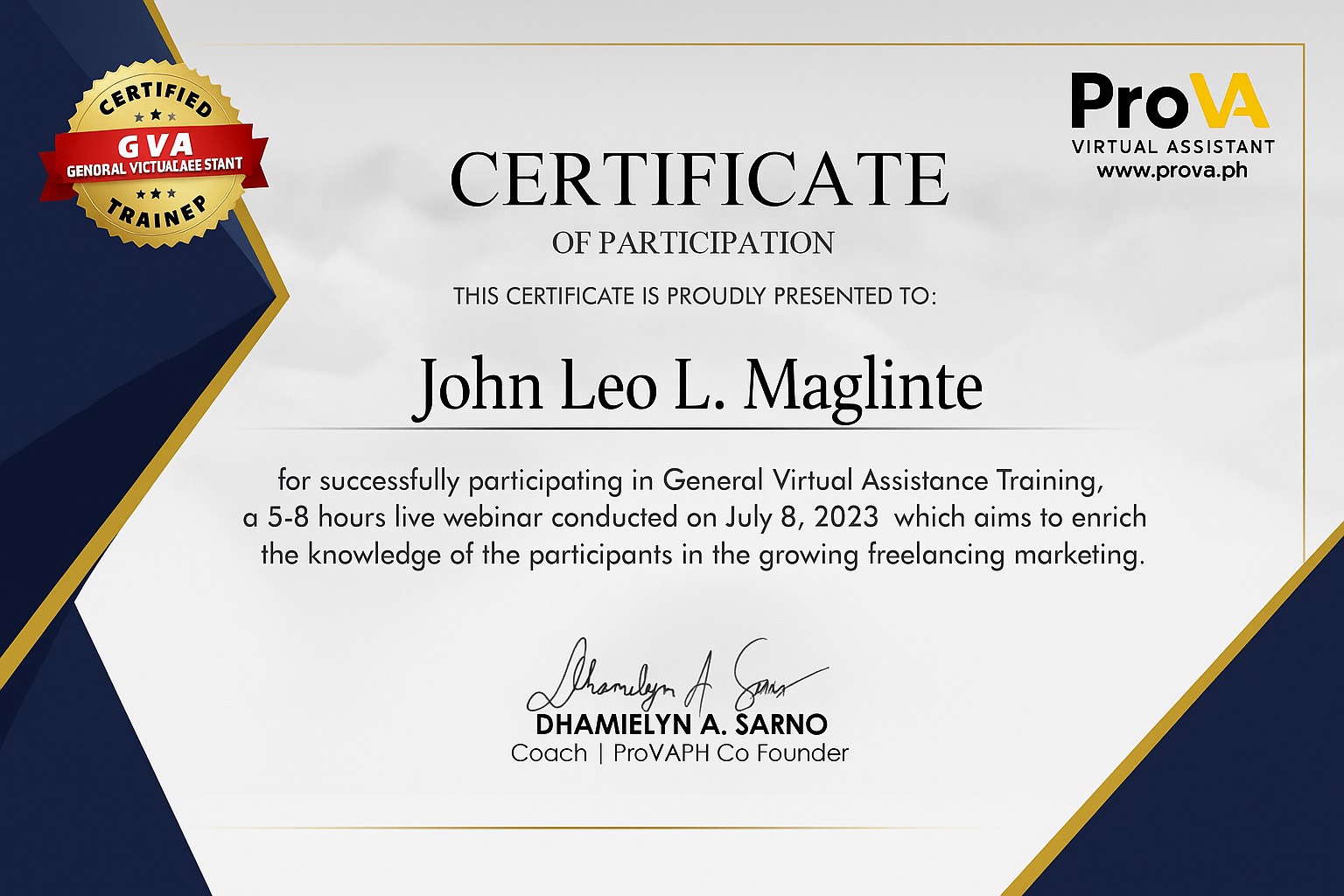 General Virtual Assistance Training