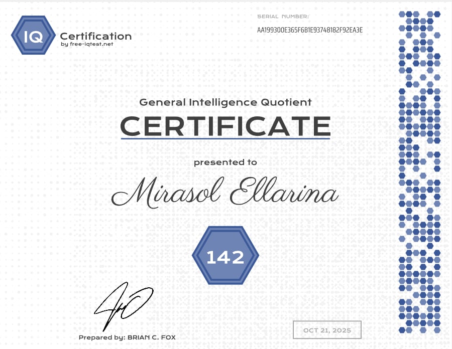 IQ Certificate