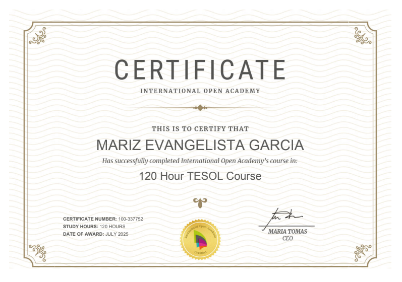 Certificate of TESOL Course