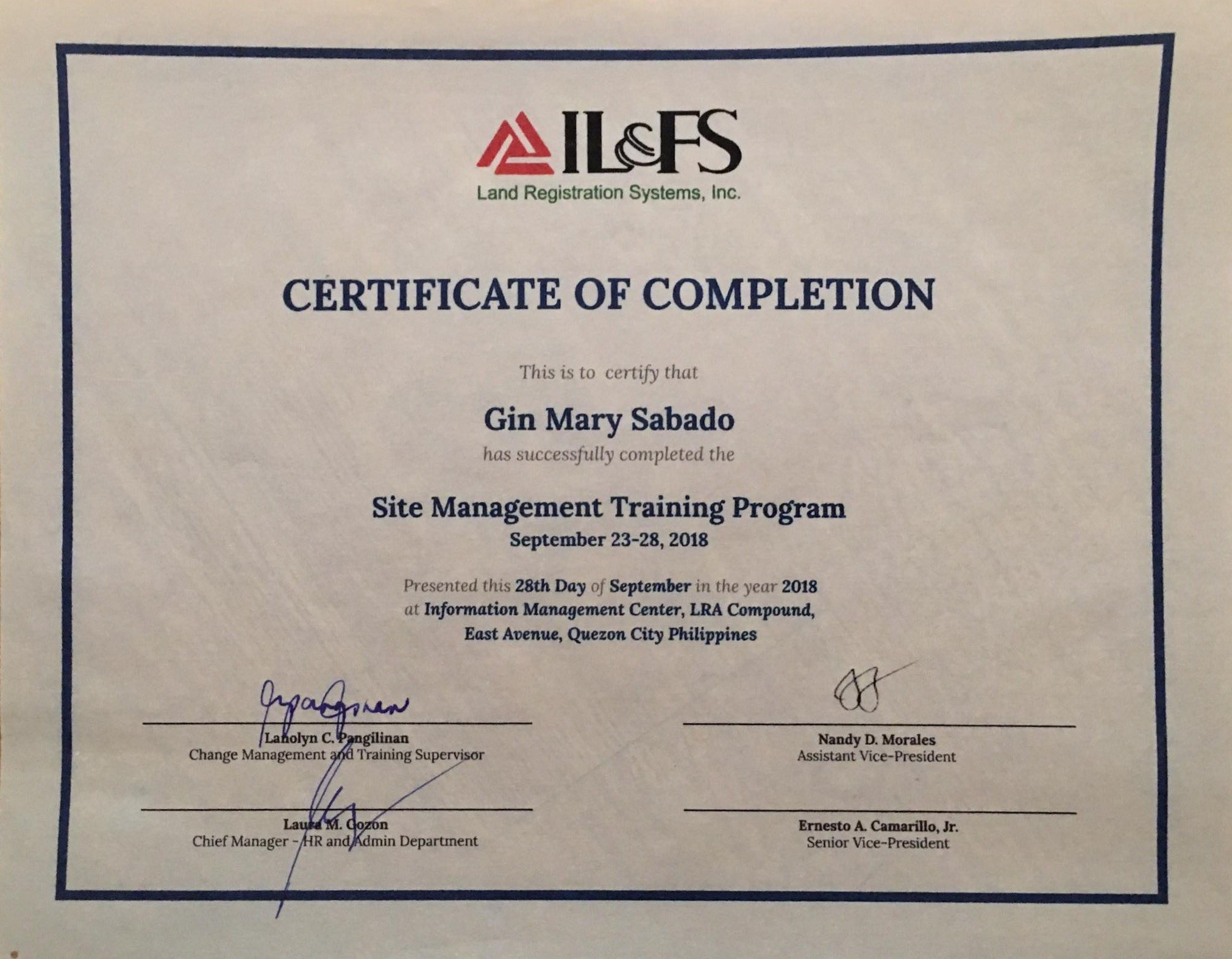 Site Management Training Program – Land Registration Systems, Inc.