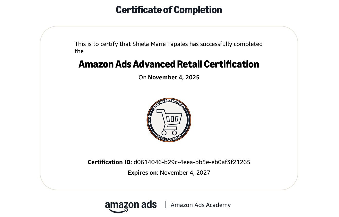 Amazon Ads for Retail Advanced Certification