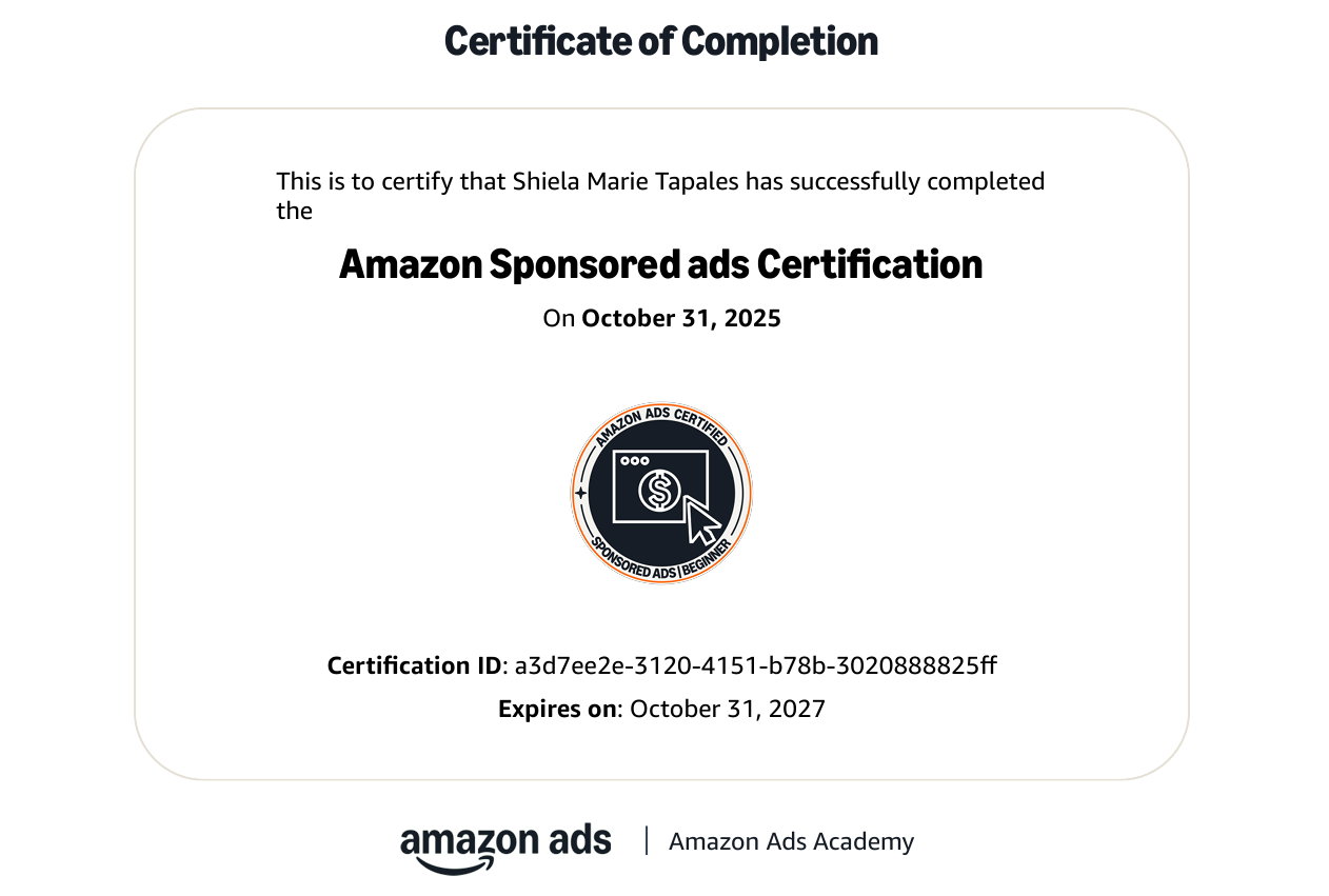 Amazon Sponsored ads Certification
