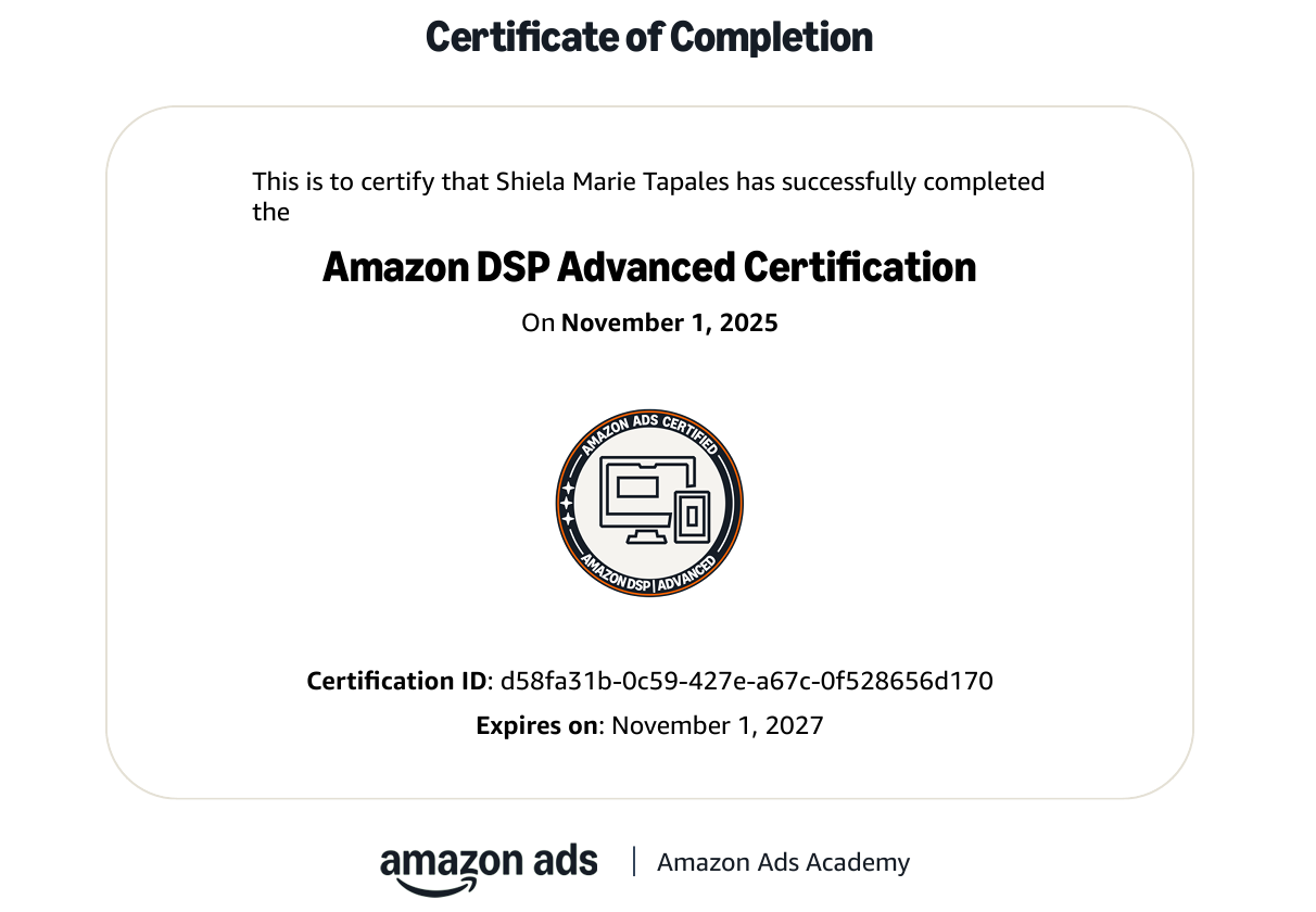 Amazon DSP Advanced Certification