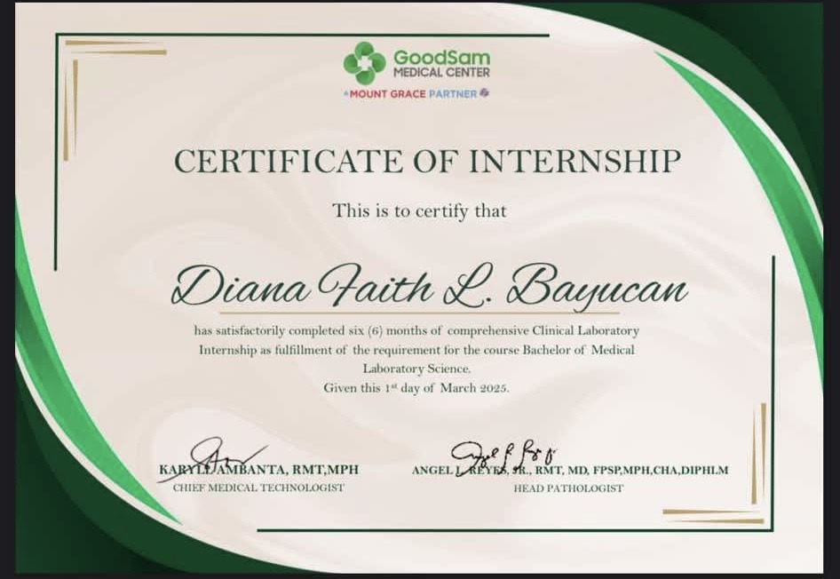 Certificate of Internship