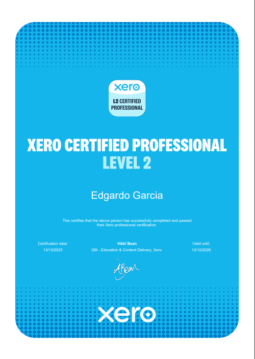Xero Certidficate