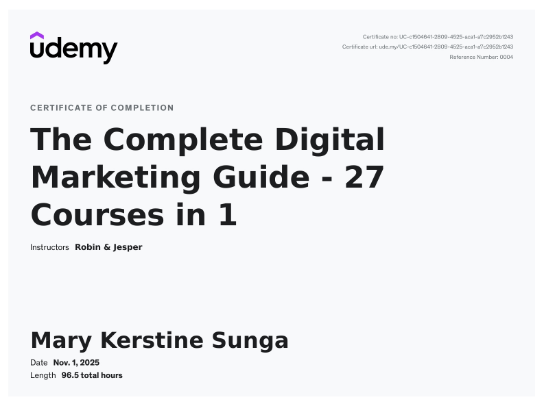 Certificate of Completion