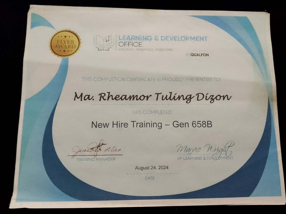 New Hire Training Program Graduate