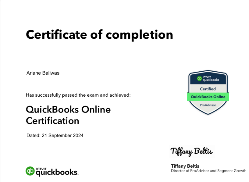 Certificate of Completion