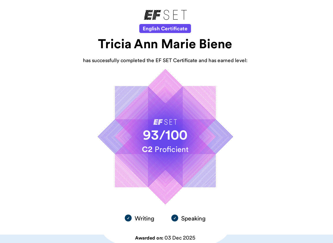 EF SET English Certificate