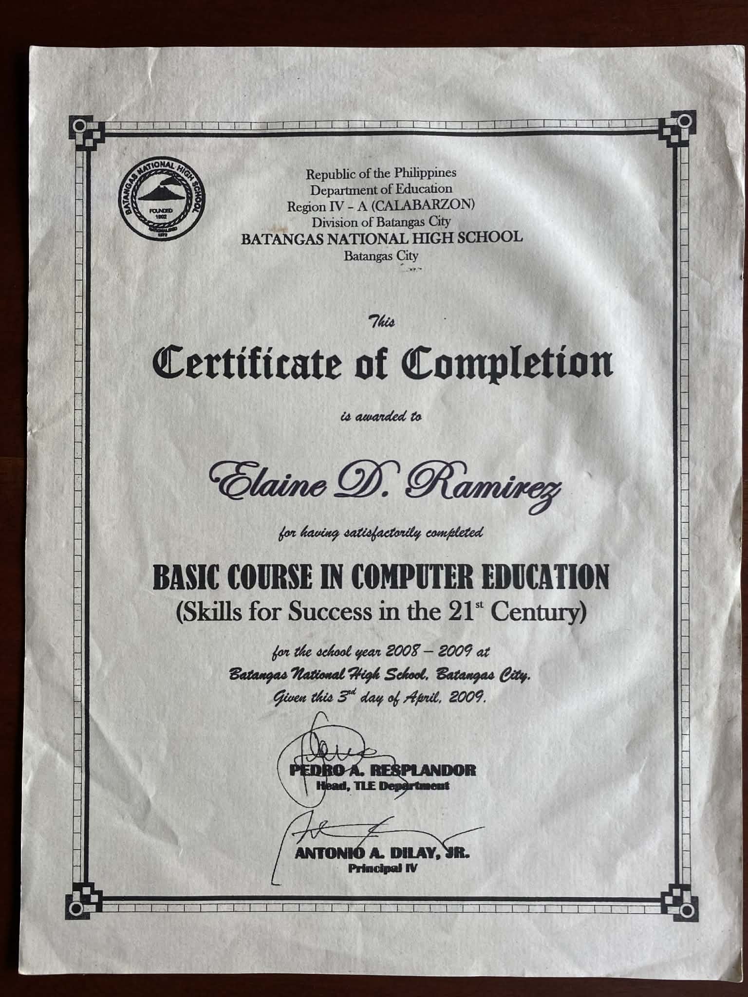Basic Course in Computer Education