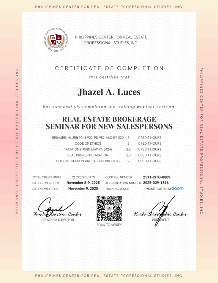 Certificate of Completion