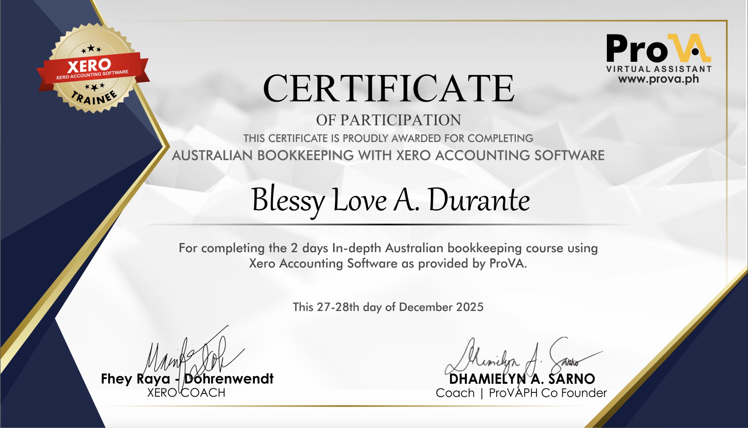 Australian Bookkeeping With Xero accounting Software Certificate