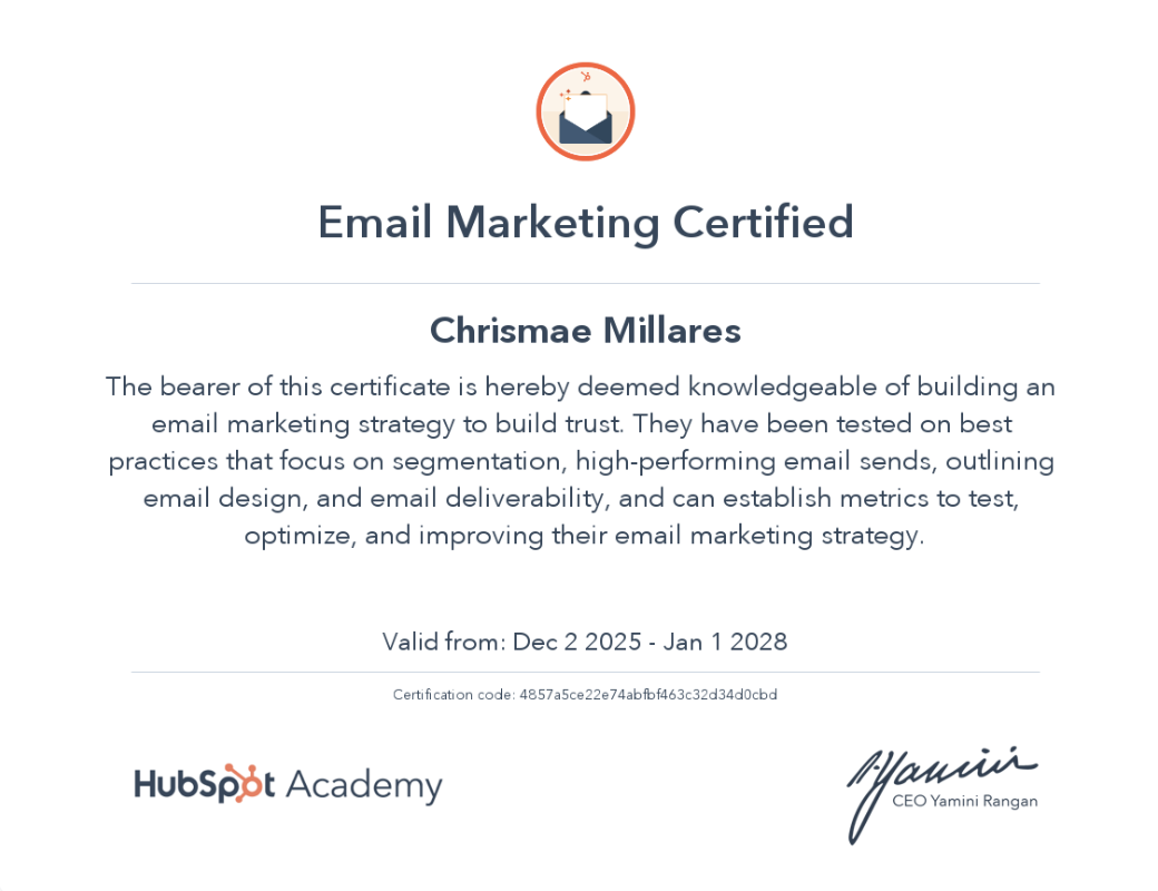 HubSpot Academy Email Marketing