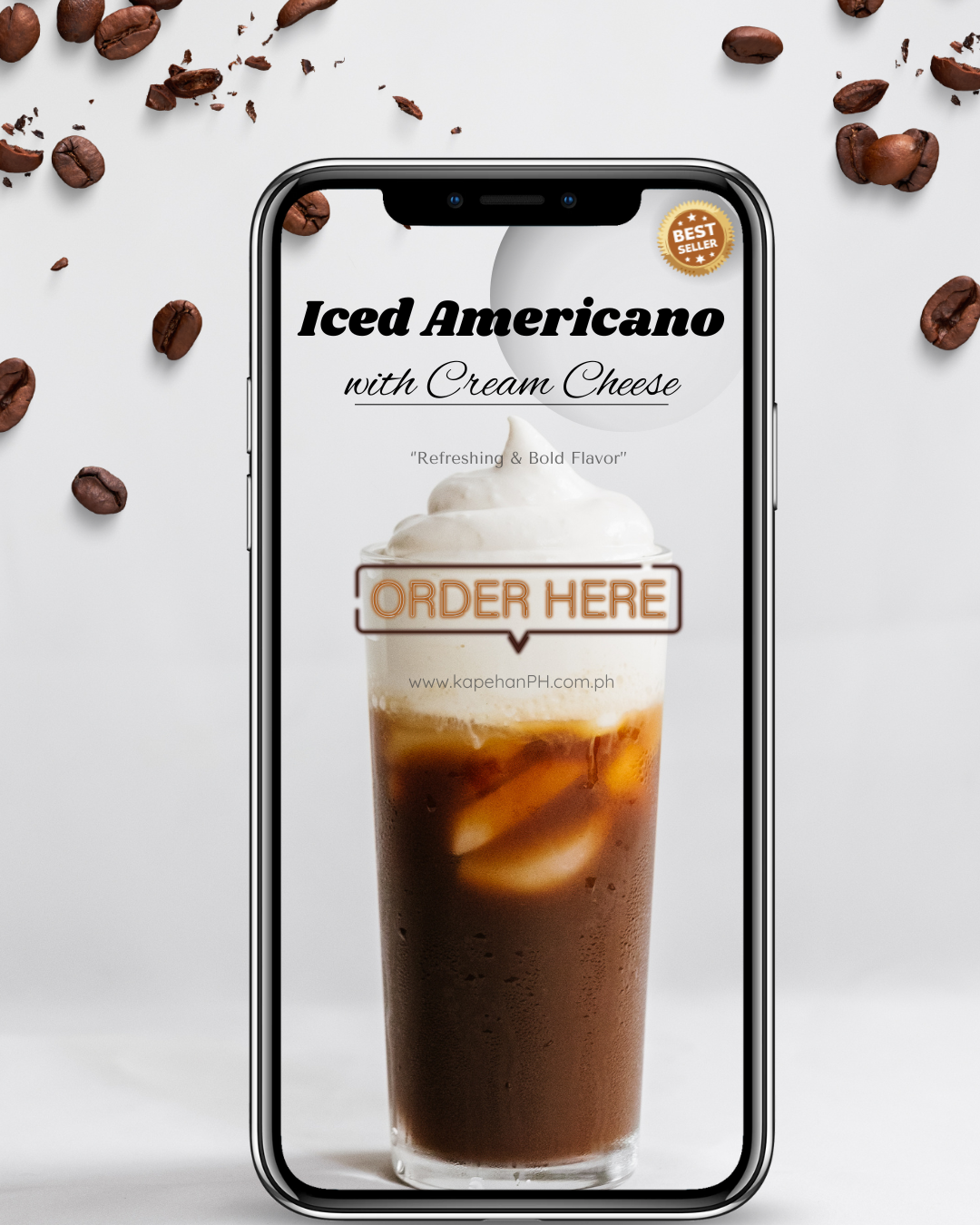 Iced Americano with Cream Cheese Design